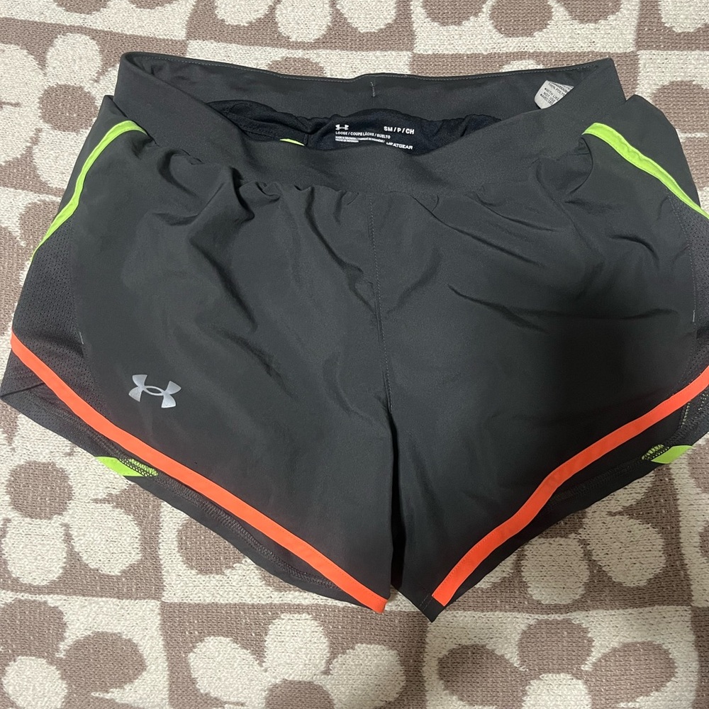 Under Armour Black Shorts with Neon Highlights